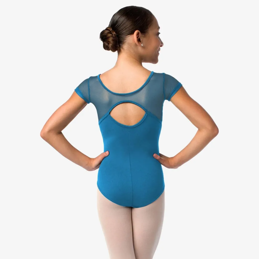 So Danca Nikita Mesh Cap Sleeve Leotard with Keyhole Back Child