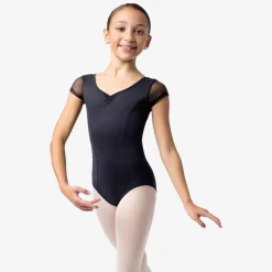 So Danca Nikita Mesh Cap Sleeve Leotard with Keyhole Back Child