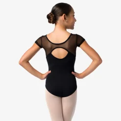 So Danca Nikita Mesh Cap Sleeve Leotard with Keyhole Back Child