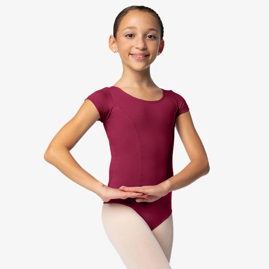 So Danca Princess Cut Capped Sleeve Microfiber Leotard Child