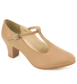 So Danca 2" Heel Comfort Leather T-Strap Character Shoe Womens