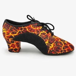 So Danca Lacey Schwimmer Jive 1.5" Ballroom Shoe Leopard/Lava