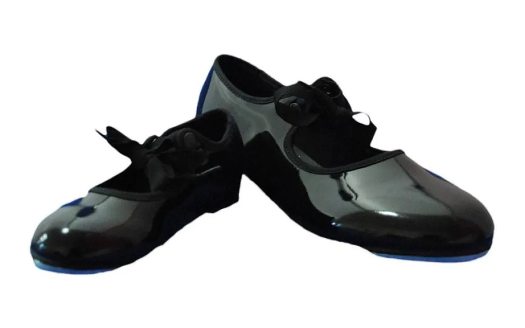 So Danca Snap Buckle Girls Patent Tap Shoe With Ties Child