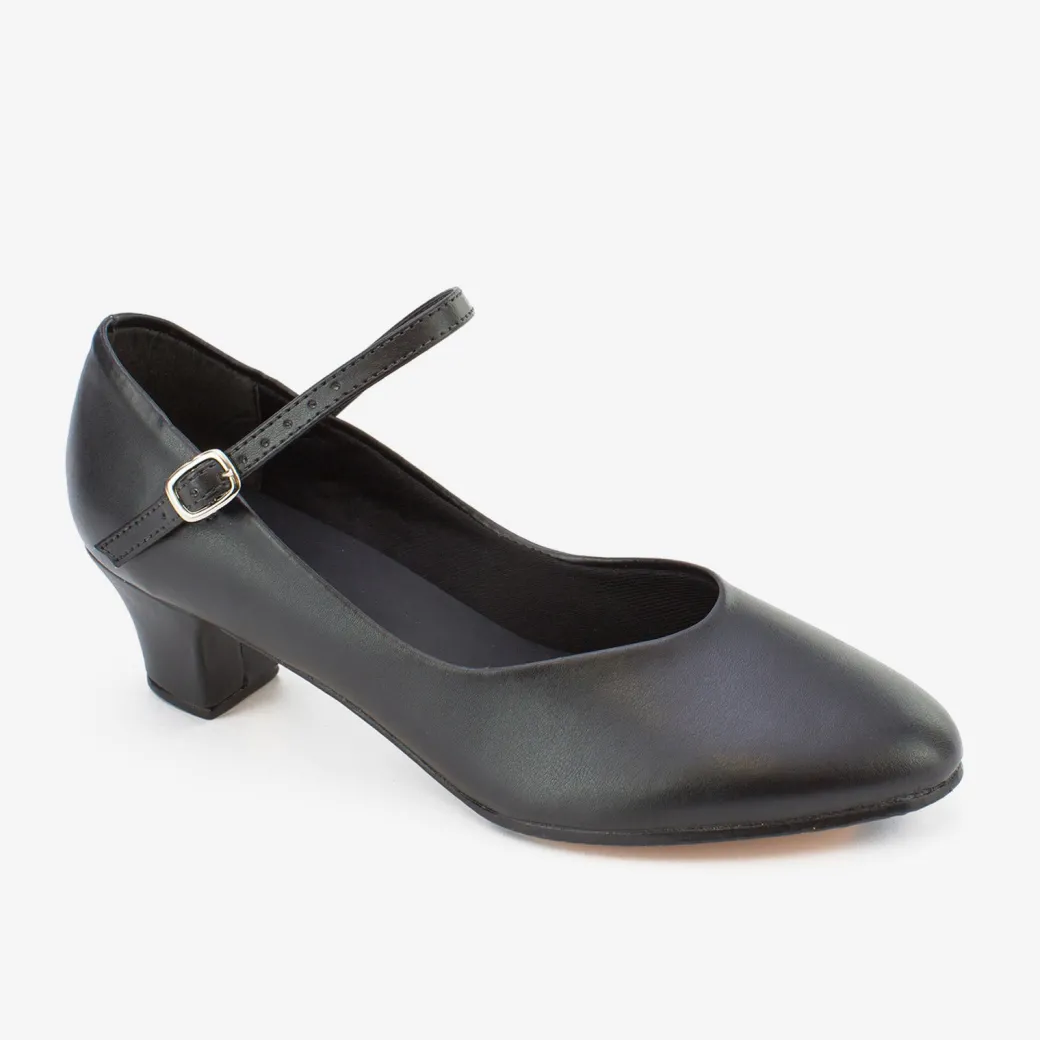 So Danca Vegan Leather 1.5" Heel Character Shoe Black