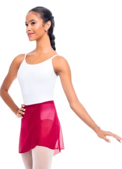 So Danca Womens Mesh Crepe Ballet Wrap Skirt