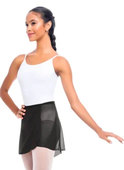 So Danca Womens Mesh Crepe Ballet Wrap Skirt