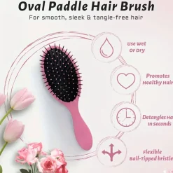 Soft Touch Detangling Paddle Brush for Wet or Dry Hair