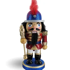 Soldier Nutcracker in Blue Red and Gold 8in
