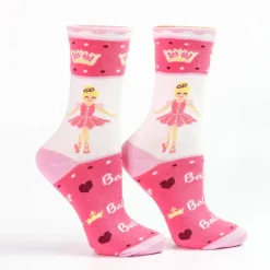Sugar Plum Fairy Ballerina I love Ballet Pink Socks: Womens