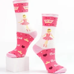 Sugar Plum Fairy Ballerina I love Ballet Pink Socks: Womens