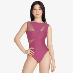 Tessalia Assymetrical Mesh Tank Leotard